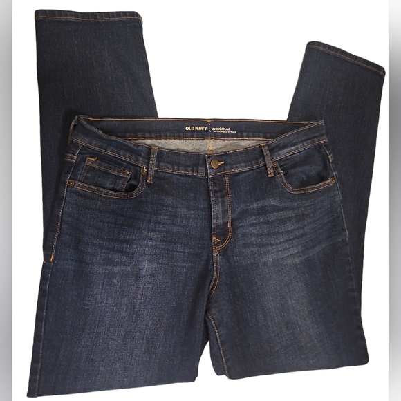 Old Navy Denim - EUC Old Navy Original Mid-Rise Straight Jeans, Women's Size 14 Dark Wash
